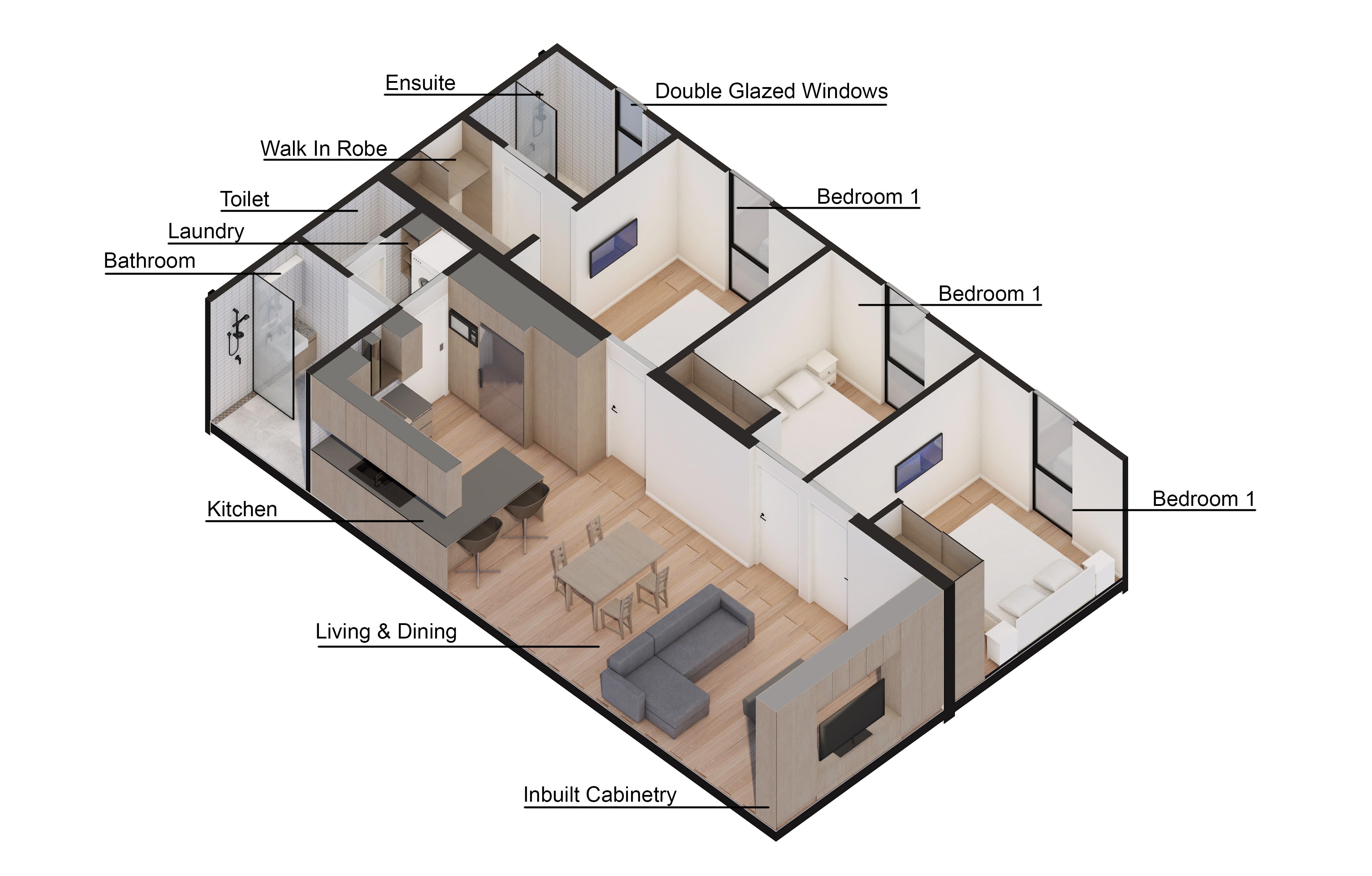 Three Bedroom, Two Bathroom Home